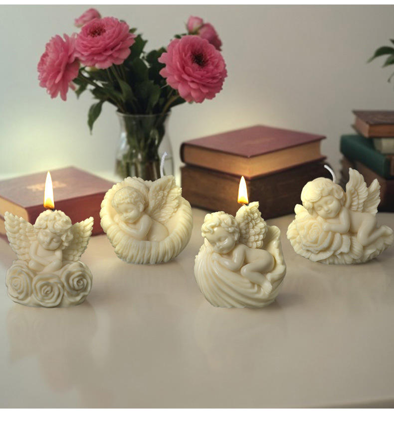 Angel Scented Candle | Mini Angel Figurine Soy Wax Smokeless Candle