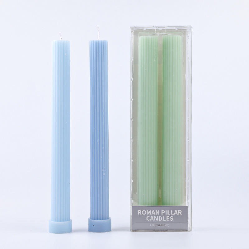 27cm Colorful Pillar Candle — Handcrafted Beeswax & Soy Wax