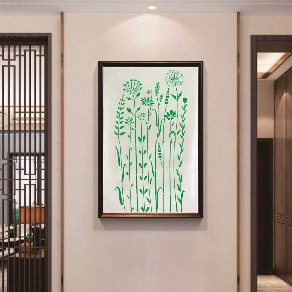 4Pcs Wildflower Wall Painting Stencil
