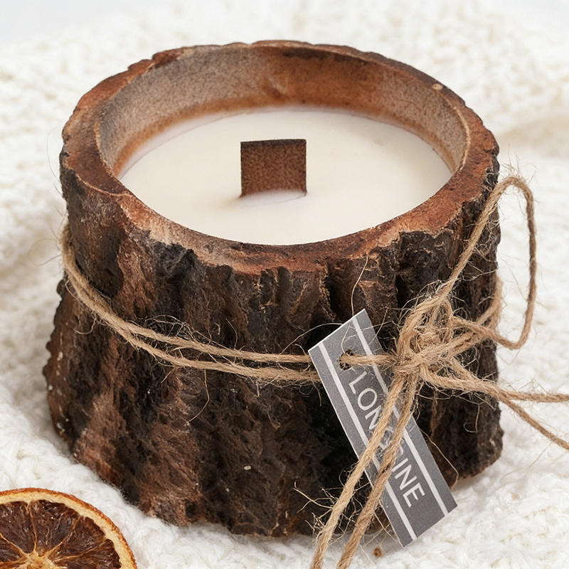 Small Wooden Stake Scented Candles — Handmade Mixed Wax