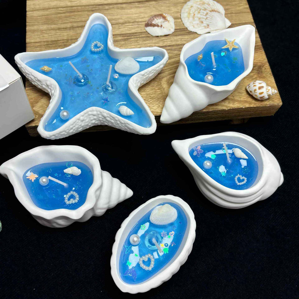 Seashell Scented Candle | Handmade Jelly Wax Aromatherapy Holiday Gift