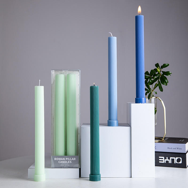 27cm Colorful Pillar Candle — Handcrafted Beeswax & Soy Wax