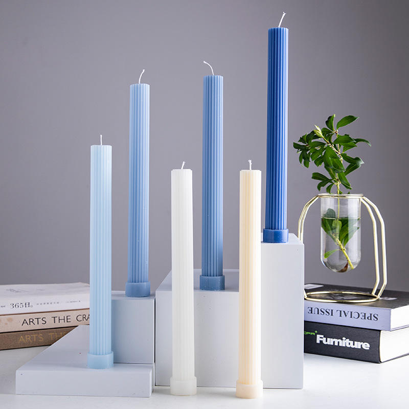 27cm Colorful Pillar Candle — Handcrafted Beeswax & Soy Wax