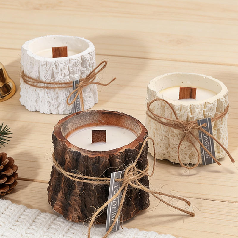 Small Wooden Stake Scented Candles — Handmade Mixed Wax