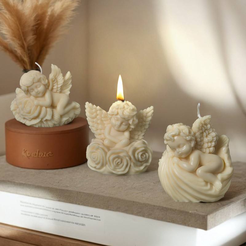 Angel Scented Candle | Mini Angel Figurine Soy Wax Smokeless Candle