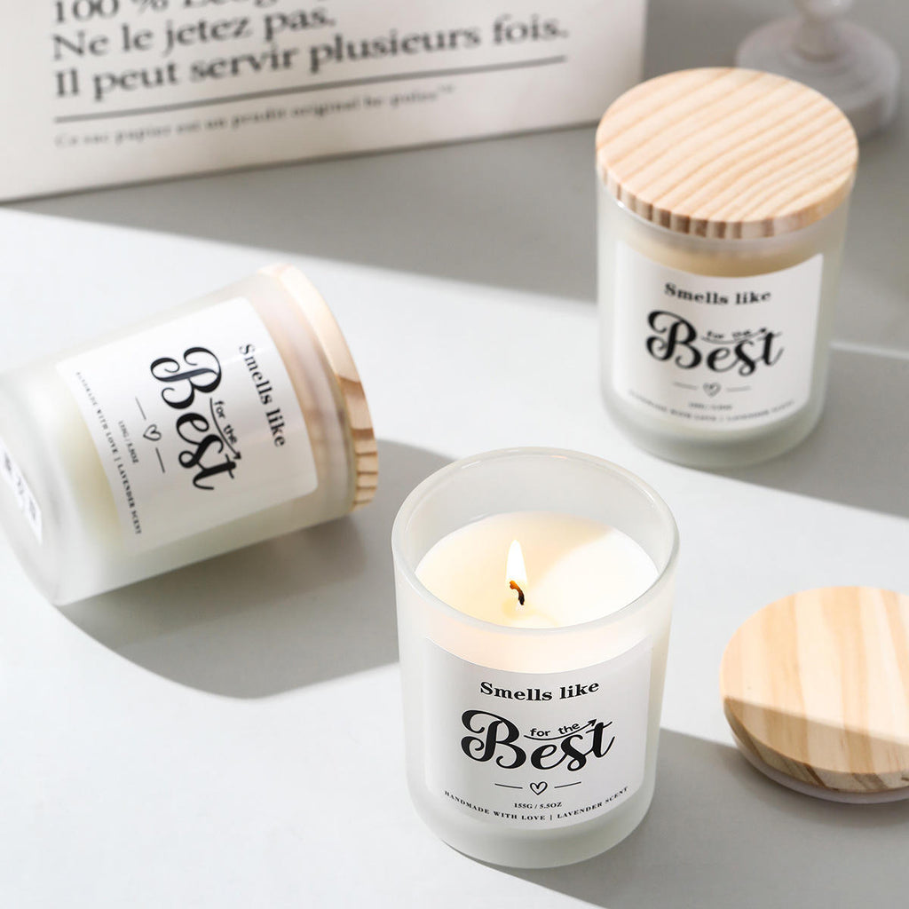 Organic Soy Scented Candle | Frosted Glass Jar & Bamboo Lid