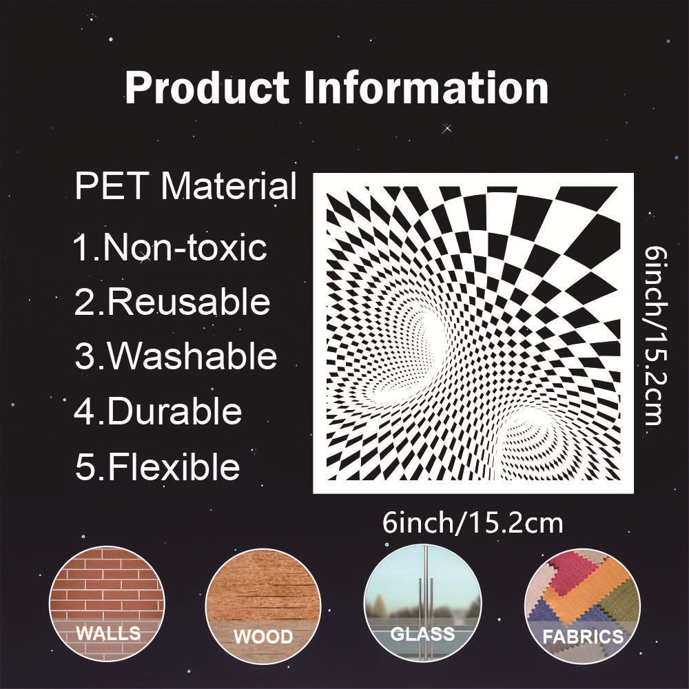 9 Pcs Eco-friendly Plastic 3D Visual Stencils