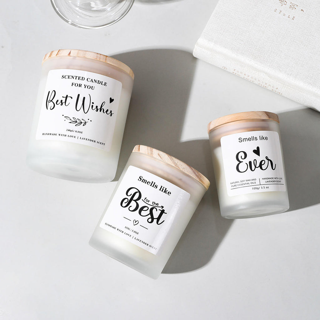 Organic Soy Scented Candle | Frosted Glass Jar & Bamboo Lid