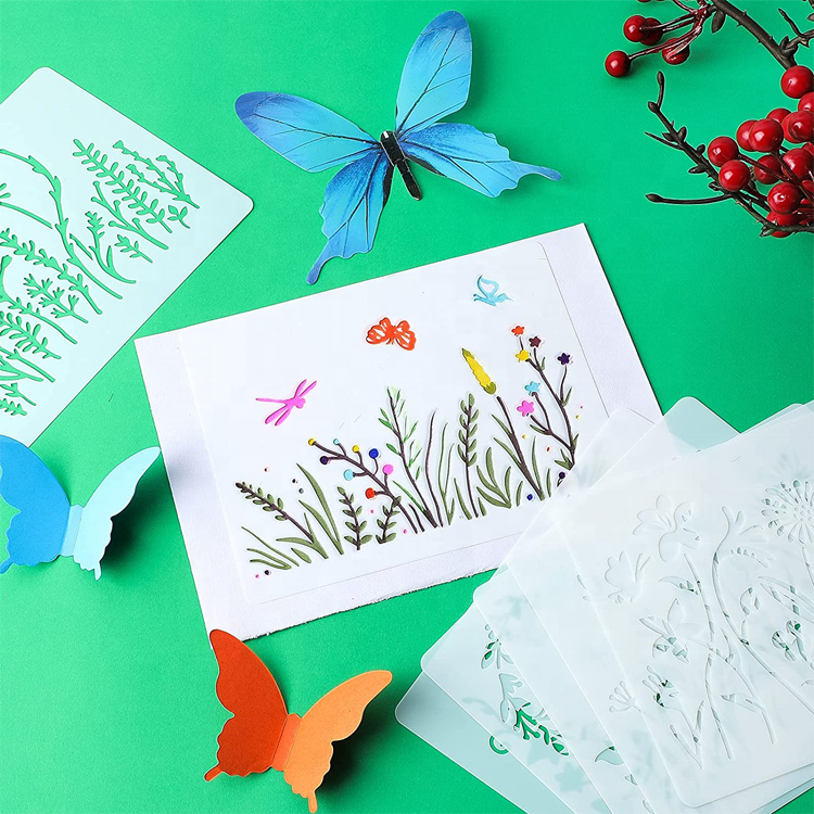 Wildflower Sakura Vine Reusable Stencil