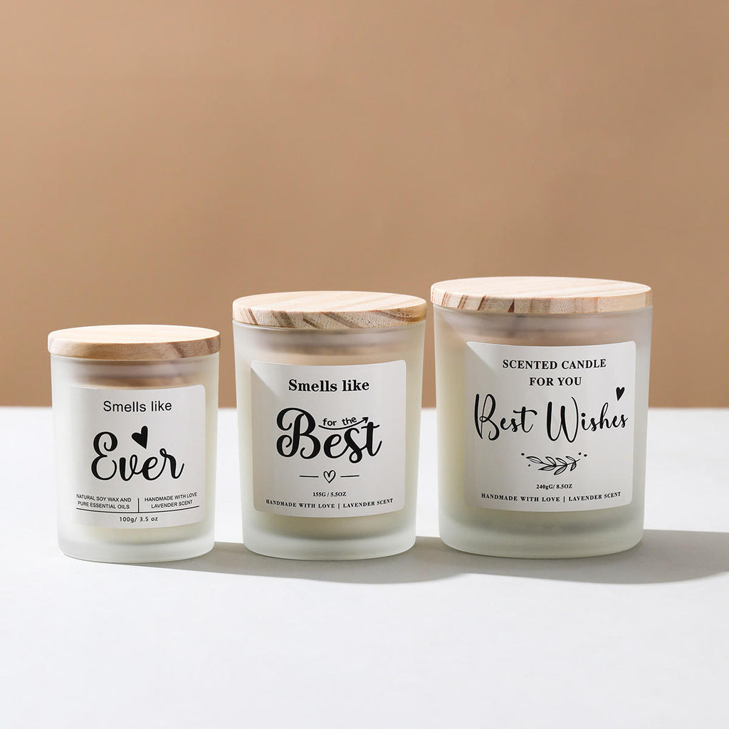 Organic Soy Scented Candle | Frosted Glass Jar & Bamboo Lid