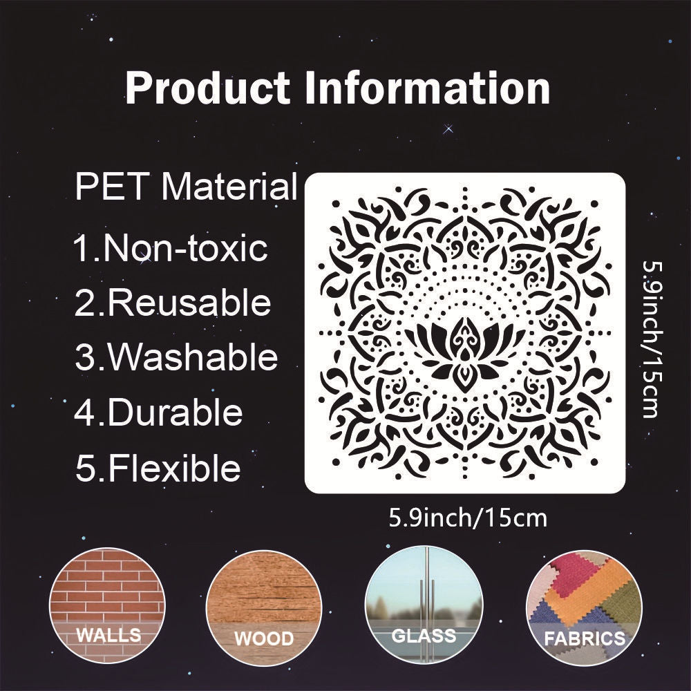 Reusable Mandala Stencil — Eco-Friendly PET