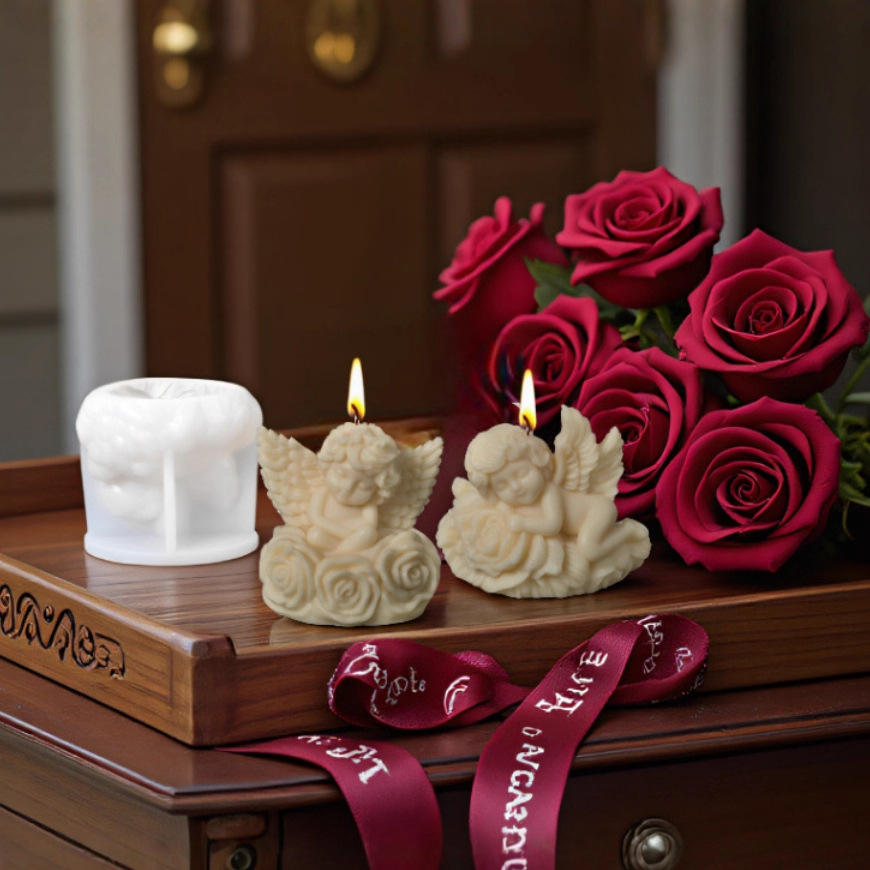 Angel Scented Candle | Mini Angel Figurine Soy Wax Smokeless Candle