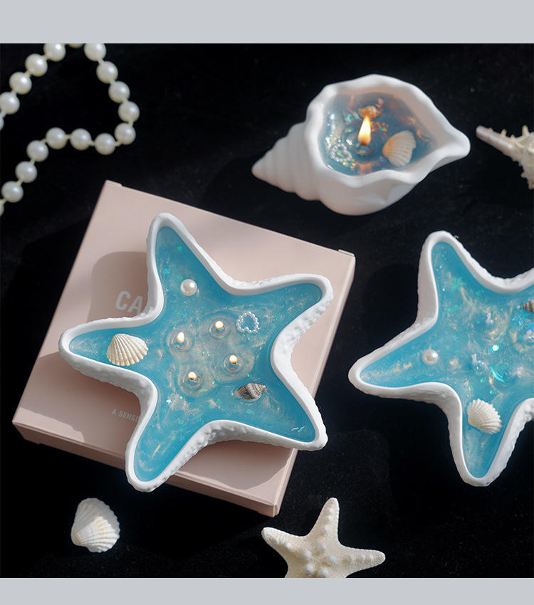 Seashell Scented Candle | Handmade Jelly Wax Aromatherapy Holiday Gift