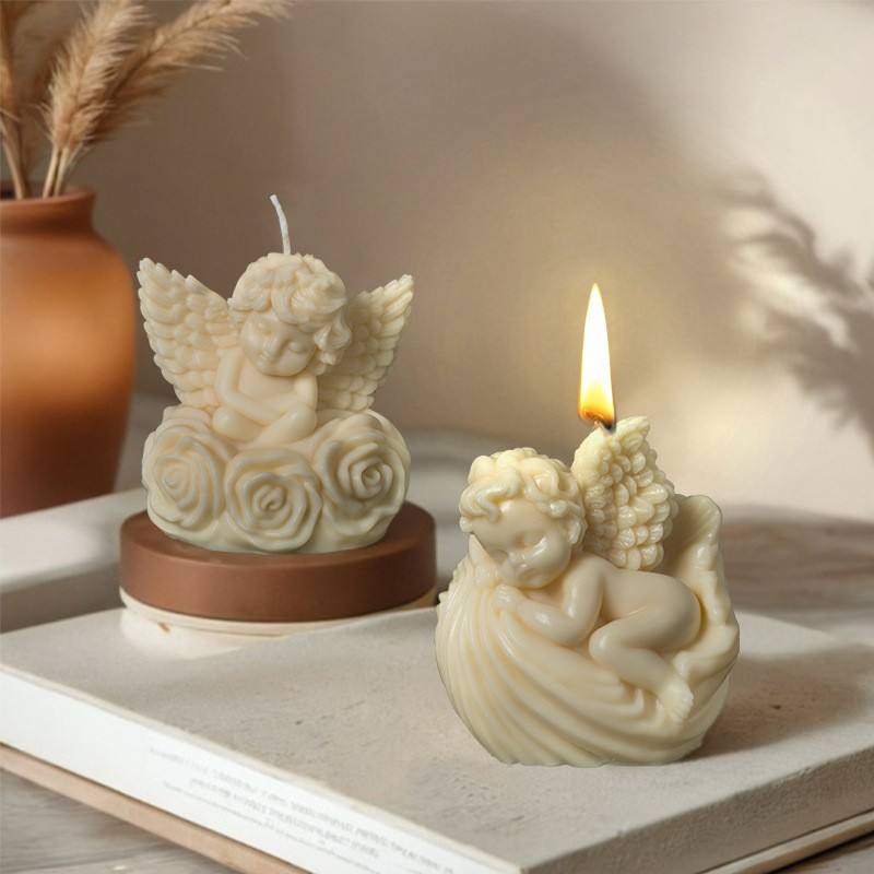 Angel Scented Candle | Mini Angel Figurine Soy Wax Smokeless Candle