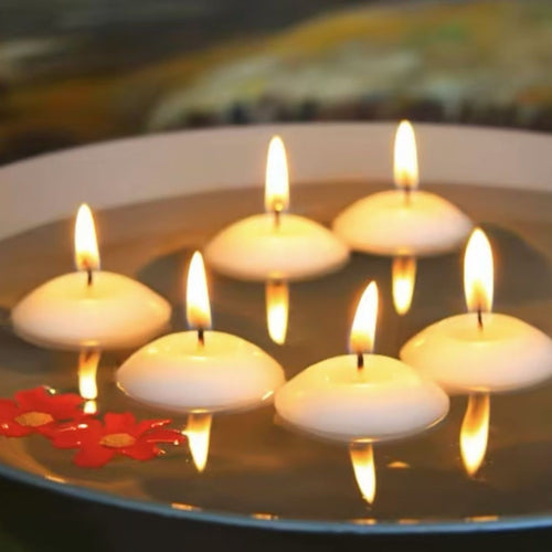 3 Inch White Floating Candles – Long Burning Dripless