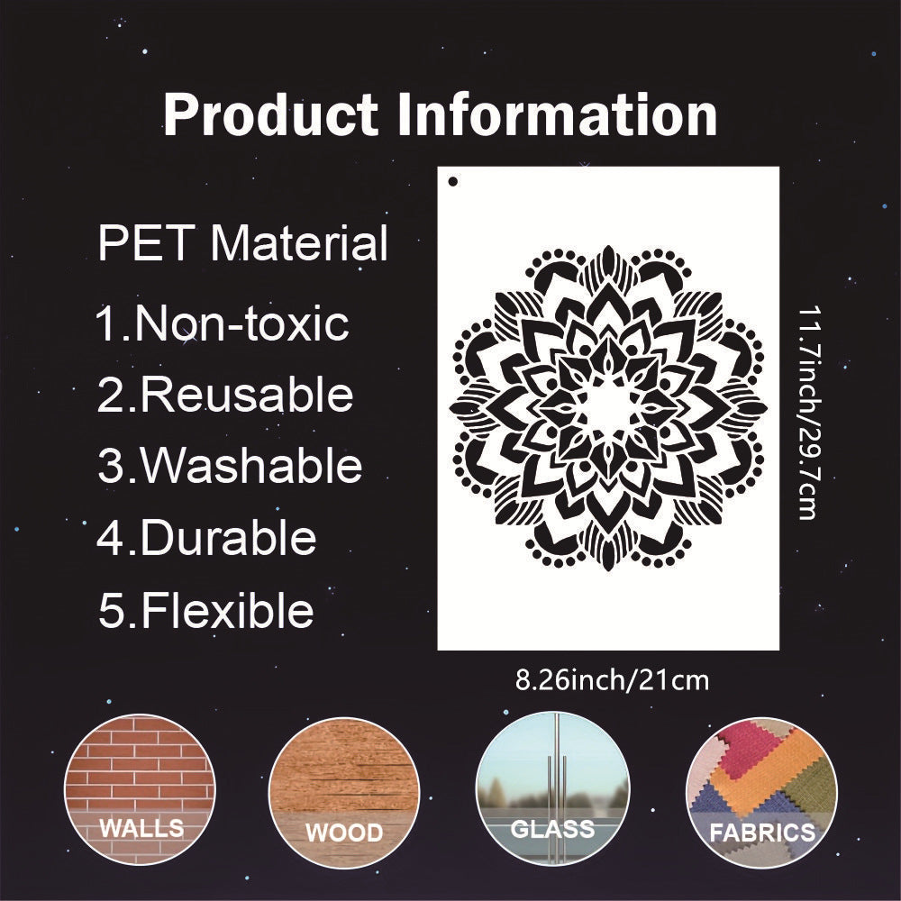 12-Piece Mandala Stencil Set