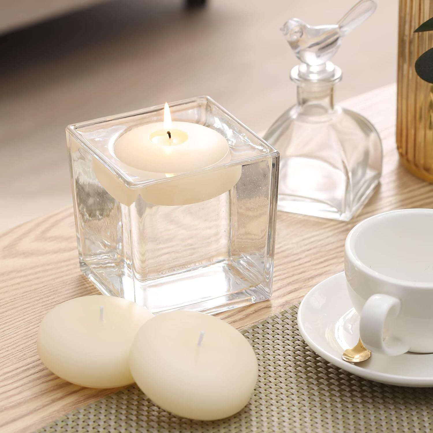 3 Inch White Floating Candles – Long Burning Dripless